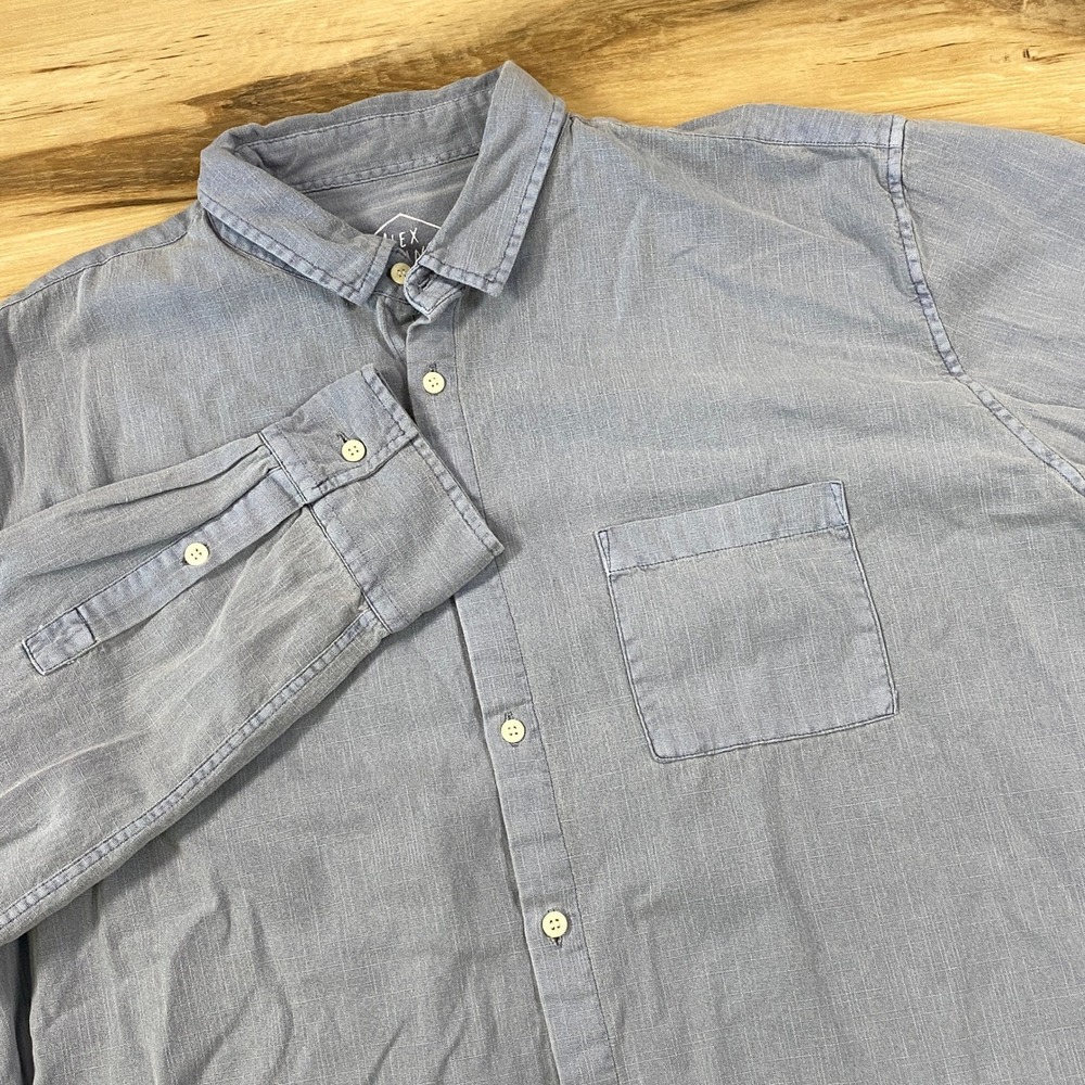 Alex Crane Shirt Mens XXL Minimalist 100% Organic Cotton Regular Fit Light Blue